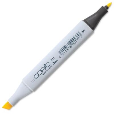 Copic Klassisk märkpenna typ Y – 11, Pale Yellow, professionell layoutmärkpenna, alkoholbaserad, med en bred och fin spets Copic Klassisk märkpenna typ Y – 11, Pale Yellow, professionell layoutmärkpenna, alkoholbaserad, med en bred och fin spets