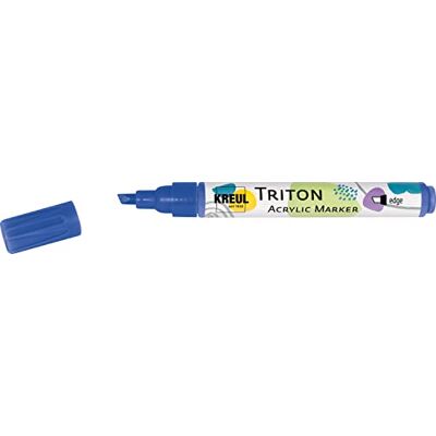 KREUL 17819 – Solo Goya Triton Acrylic Paint Marker, ultramarinblå, konstgjord penna med akrylfärg på vattenbas, matttorkning, formstabil kilspets ca 1–4 mm för detaljer och inslag KREUL 17819 – Solo Goya Triton Acrylic Paint Marker, ultramarinblå, konstgjord penna med akrylfärg på vattenbas, matttorkning, formstabil kilspets ca 1–4 mm för detaljer och inslag