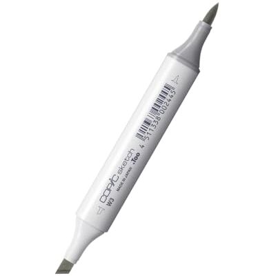 Copic sketch märkpenna typ W – 3, varm grå nr. 3, professionell penselmarkör, med en superpenselspets och en medelbrun spets Copic sketch märkpenna typ W – 3, varm grå nr. 3, professionell penselmarkör, med en superpenselspets och en medelbrun spets
