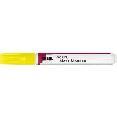 KREUL 46232 – akryl matt märkpenna medium, med rund spets ca 2 – 4 mm, gul, matta, vattenbaserad akrylfärg, för filigran accenter KREUL 46232 – akryl matt märkpenna medium, med rund spets ca 2 – 4 mm, gul, matta, vattenbaserad akrylfärg, för filigran accenter