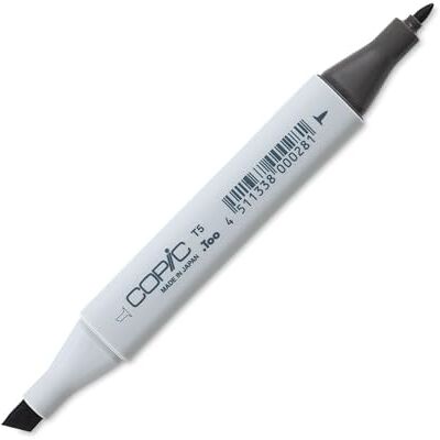 Copic Klassisk märkpenna typ T – 5, toner grå nr 5, professionell layoutmärkpenna, alkoholbaserad, med en bred och fin spets Copic Klassisk märkpenna typ T – 5, toner grå nr 5, professionell layoutmärkpenna, alkoholbaserad, med en bred och fin spets