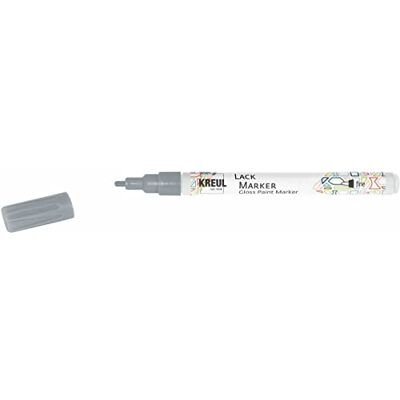 KREUL 47221 – lackpenna fin, för att forma, skriva och dekorera små originella presenter, med rund spets för fin formning, tjocklek 1–2 mm, silver KREUL 47221 – lackpenna fin, för att forma, skriva och dekorera små originella presenter, med rund spets för fin formning, tjocklek 1–2 mm, silver