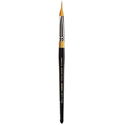 KINGART Premium original guld 9900-12 MIRACLE WEDGE TRI BRUSH Series konstnärsborste, Golden Taklon syntetiskt hår, kort handtag, för akryl, akvarell, olja och gouache-målning, storlek 12 KINGART Premium original guld 9900-12 MIRACLE WEDGE TRI BRUSH Series konstnärsborste, Golden Taklon syntetiskt hår, kort handtag, för akryl, akvarell, olja och gouache-målning, storlek 12