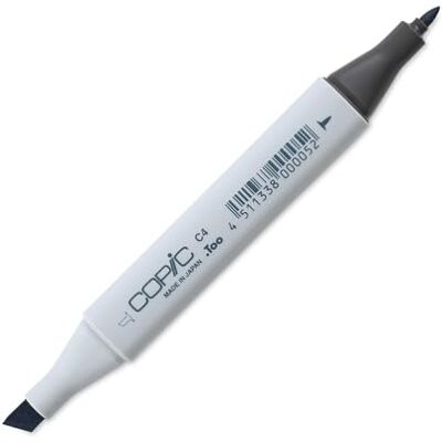 Copic Classic märkpenna typ C – 4, cool grå nr. 4, professionell layoutmarkör, med en bred och fin spets Copic Classic märkpenna typ C – 4, cool grå nr. 4, professionell layoutmarkör, med en bred och fin spets