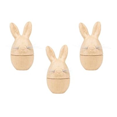 décopatch BT090C Boîte œuf lapin 6x6x12 cm Paq de 3 décopatch BT090C Boîte œuf lapin 6x6x12 cm Paq de 3