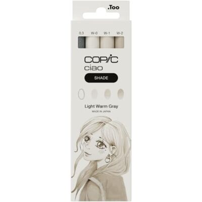 Copic Ciao Shade set "Light Warm Gray", 3 dubbelmärkpennor med en medelbred och en penselspets, inkl. multiliner warm gray 0,3 mm Copic Ciao Shade set "Light Warm Gray", 3 dubbelmärkpennor med en medelbred och en penselspets, inkl. multiliner warm gray 0,3 mm