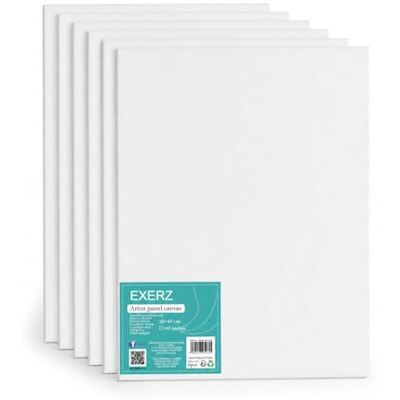 Exerz 30x40cm Canvas Paneler - 6 stk - A3 Canvas Board 100% Bomull 280gsm - Olja & Akryl Exerz 30x40cm Canvas Paneler - 6 stk - A3 Canvas Board 100% Bomull 280gsm - Olja & Akryl