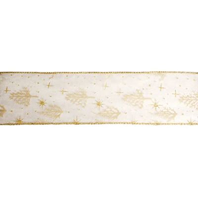 INNSPIRO Guld vinter dekorativa band 6,5cm.x10m. INNSPIRO Guld vinter dekorativa band 6,5cm.x10m.