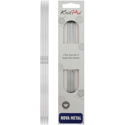 KnitPro Nova Metal (20 cm x 2,75 mm) socknålar 1 enhet KnitPro Nova Metal (20 cm x 2,75 mm) socknålar 1 enhet