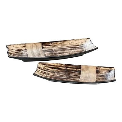DRW Set 2 bordscenter av keramik brun 13,5 x 4 x 30 och 17 x 4 x 39 cm DRW Set 2 bordscenter av keramik brun 13,5 x 4 x 30 och 17 x 4 x 39 cm