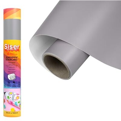 SISER EasyPSV Starling permanent självhäftande vinyl silver glans 150 x 30 cm för att anpassa föremål och hårda ytor, kompatibel med skärplotter, diskmaskinssäker SISER EasyPSV Starling permanent självhäftande vinyl silver glans 150 x 30 cm för att anpassa föremål och hårda ytor, kompatibel med skärplotter, diskmaskinssäker