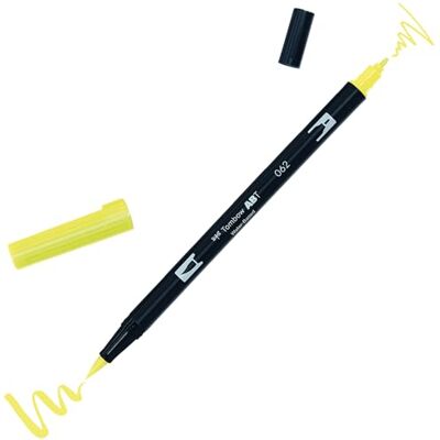 Tombow ABT-062 fiberpenna dubbla borstar penna med två spetsar, pale yellow Tombow ABT-062 fiberpenna dubbla borstar penna med två spetsar, pale yellow