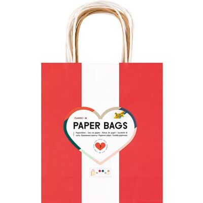 folia 21859/7 – Paper Bags Classic M, 7 papperspåsar av 110–125 g/m² kraftpapper i 5 färger, ca. 18 x 21 x 8 cm, för pyssel, dekoration och gåva folia 21859/7 – Paper Bags Classic M, 7 papperspåsar av 110–125 g/m² kraftpapper i 5 färger, ca. 18 x 21 x 8 cm, för pyssel, dekoration och gåva