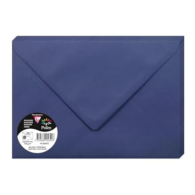 Clairefontaine – Ref 5642C – pollenkuvert (paket med 20) – C5-storlek, 120 gsm papper, gummerad tätning, bläckstråleskrivare och laserskrivare kompatibel, syrafri – nattblå Clairefontaine – Ref 5642C – pollenkuvert (paket med 20) – C5-storlek, 120 gsm papper, gummerad tätning, bläckstråleskrivare och laserskrivare kompatibel, syrafri – nattblå
