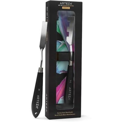 ARTEZA Palette Knives, Pack of 2, Sizes No. 7 & No. 21, Set C, Durable Stainless Steel Blade & Break-Resistant Wooden Handle, Painting Knives for Oil & Acrylic Paints ARTEZA Palette Knives, Pack of 2, Sizes No. 7 & No. 21, Set C, Durable Stainless Steel Blade & Break-Resistant Wooden Handle, Painting Knives for Oil & Acrylic Paints