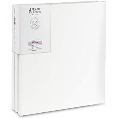 Lefranc Bourgeois 301352 kilram av granträ – set om 3 40 x 40 cm duk av 100% bomull 280 g/m², stabil kilram av granträ, vit förgrundad duk för akrylfärger och oljefärger Lefranc Bourgeois 301352 kilram av granträ – set om 3 40 x 40 cm duk av 100% bomull 280 g/m², stabil kilram av granträ, vit förgrundad duk för akrylfärger och oljefärger