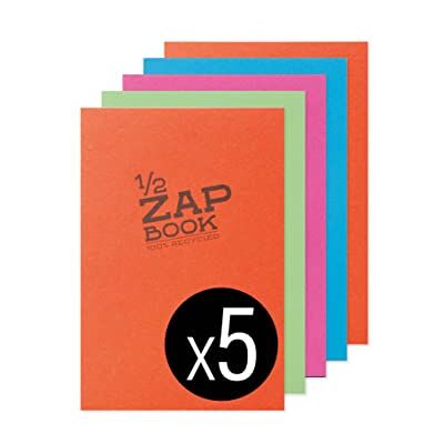 Clairefontaine återvunna 1/2 zap-böcker, A5, 80 g, 80 ark blandade färger, paket med 5 Clairefontaine återvunna 1/2 zap-böcker, A5, 80 g, 80 ark blandade färger, paket med 5