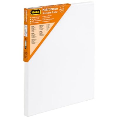 Idena 60007 – kilram med duk av 100% bomull, viktklass 380 g/m², för olje- och akrylfärger, ca 24 x 30 cm, stor vit Idena 60007 – kilram med duk av 100% bomull, viktklass 380 g/m², för olje- och akrylfärger, ca 24 x 30 cm, stor vit