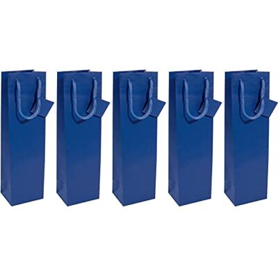 Sigel GT505/5 flaskor presentpåsar av papper – ultramarinblå matt – 35 x 10 cm – set om 5 Sigel GT505/5 flaskor presentpåsar av papper – ultramarinblå matt – 35 x 10 cm – set om 5