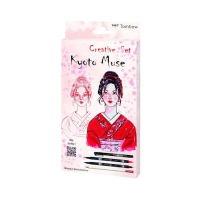 Tombow Japan kreativt set Kyoto Muse med ABT dubbel pensel penna Japaninspirerat penselpennset, fineliner, A6 vattenrulle för att rita japanska landskap och akvarell Tombow Japan kreativt set Kyoto Muse med ABT dubbel pensel penna Japaninspirerat penselpennset, fineliner, A6 vattenrulle för att rita japanska landskap och akvarell