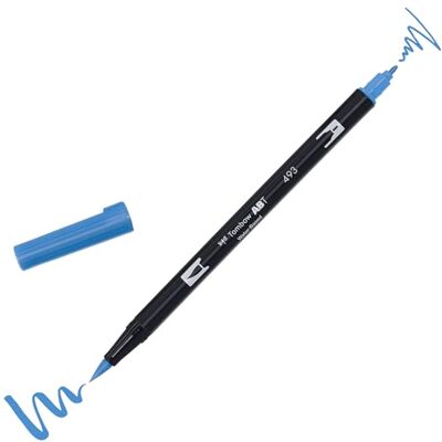 Tombow ABT-493 fiberpenna dubbla borstar penna med två spetsar, reflex blue Tombow ABT-493 fiberpenna dubbla borstar penna med två spetsar, reflex blue