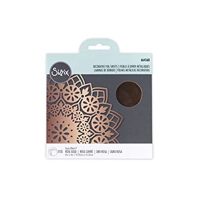 Sizzix Effectz dekorativa folie ark rosa guld 6 ”x 6 ”10 shts Sizzix Effectz dekorativa folie ark rosa guld 6 ”x 6 ”10 shts