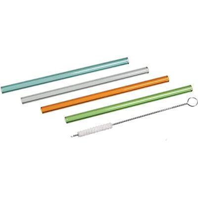 RITZENHOFF 1370536 Glassugrör set – Serie Allround nr 2 – Fyra färgglada sugrör av glas RITZENHOFF 1370536 Glassugrör set – Serie Allround nr 2 – Fyra färgglada sugrör av glas