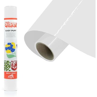 SISER Easy Puff Värmeöverförbar vinyl, vit, 50 x 30 cm, termovinyl, 3D-effekt, kompatibel med skärplotter SISER Easy Puff Värmeöverförbar vinyl, vit, 50 x 30 cm, termovinyl, 3D-effekt, kompatibel med skärplotter