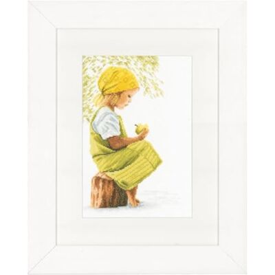 Lanarte PN Set med räknemönster flicka med äpple räkna korsstygn, bomull, flerfärgad, 20 x 30 x 0,3 cm Lanarte PN Set med räknemönster flicka med äpple räkna korsstygn, bomull, flerfärgad, 20 x 30 x 0,3 cm