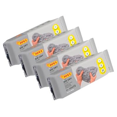 Jovi Air Dry Kit med 4 stycken Modelleringspasta, Lufttorkning utan ugn, Färg Grå, 4 stycken 1 kg (P86G/4) Härdad modelleringspasta utan ugn, giftfri för hantverk, lätt att rengöra Jovi Air Dry Kit med 4 stycken Modelleringspasta, Lufttorkning utan ugn, Färg Grå, 4 stycken 1 kg (P86G/4) Härdad modelleringspasta utan ugn, giftfri för hantverk, lätt att rengöra