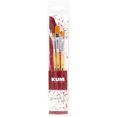 KUM 5160216 skol- och konstpenselset, pensel, trä, brun, 4, 8, 12 KUM 5160216 skol- och konstpenselset, pensel, trä, brun, 4, 8, 12