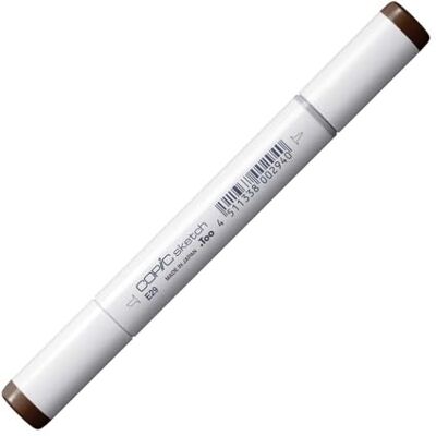 Copic Skissmarkör typ E – 29, Burnt Umber, professionell penselmarkör, med en superpenselspets och en medelbrun spets Copic Skissmarkör typ E – 29, Burnt Umber, professionell penselmarkör, med en superpenselspets och en medelbrun spets
