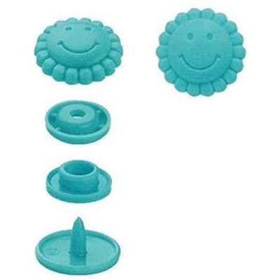 Prym blommor form syfri colorsnaps tryckknappar, plast, turkos, 12,4 mm, glassmycke Prym blommor form syfri colorsnaps tryckknappar, plast, turkos, 12,4 mm, glassmycke