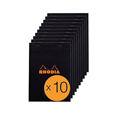 Rhodia 164009C Block Notes Meeting N°16 Black A5 Pre-Printed Datum/Anteckningar/Aktiviteter 80 löstagbara ark Clairefontaine-papper vitt 80 g/m² Förpackning med 10 block Rhodia 164009C Block Notes Meeting N°16 Black A5 Pre-Printed Datum/Anteckningar/Aktiviteter 80 löstagbara ark Clairefontaine-papper vitt 80 g/m² Förpackning med 10 block