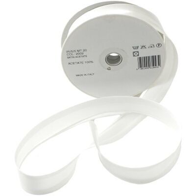 Inastri 25/5/5 mm acetat satin bias bindning, brudvit 2002 Inastri 25/5/5 mm acetat satin bias bindning, brudvit 2002