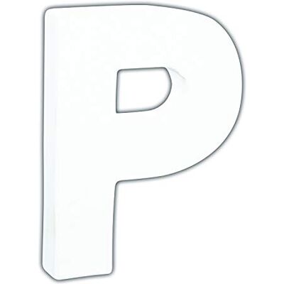 décopatch AC745Cpack Un Lot de 5 supports en papier blanc mâché 1,5x10,5x12 cm, Petite lettre P décopatch AC745Cpack Un Lot de 5 supports en papier blanc mâché 1,5x10,5x12 cm, Petite lettre P