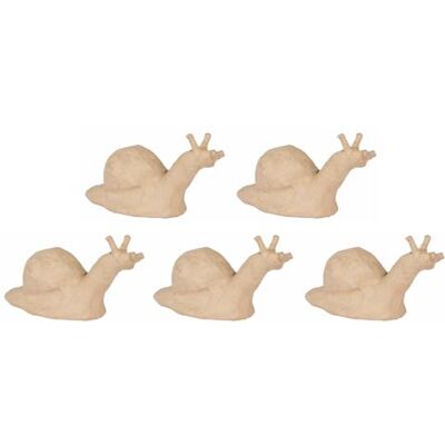 décopatch AP198Cpack Un Lot de 5 supports à décorer en papier pulpé brun 11,5x4,8x6cm, Escargot décopatch AP198Cpack Un Lot de 5 supports à décorer en papier pulpé brun 11,5x4,8x6cm, Escargot