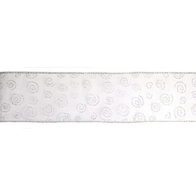 INNSPIRO Vit spiral dekorativt band 6,5cm.x10m. INNSPIRO Vit spiral dekorativt band 6,5cm.x10m.