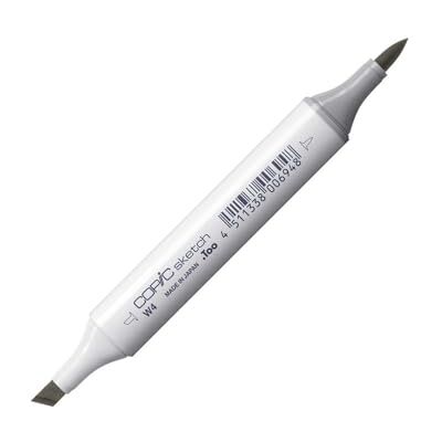 Copic sketch märkpenna typ W – 4, varm grå nr. 4, professionell penselmarkör, med en superpenselspets och en medelbrun spets Copic sketch märkpenna typ W – 4, varm grå nr. 4, professionell penselmarkör, med en superpenselspets och en medelbrun spets