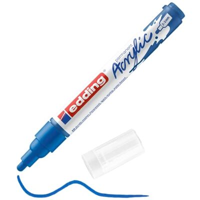 edding 5100 akrylmarker medium gentianblå – 1 vattenfast akrylfärgmarker – rund spets 5-10 mm – akrylfärgpennor för teckning på duk, konstpapper och trä – akrylmarkers för stenar edding 5100 akrylmarker medium gentianblå – 1 vattenfast akrylfärgmarker – rund spets 5-10 mm – akrylfärgpennor för teckning på duk, konstpapper och trä – akrylmarkers för stenar