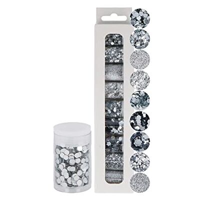 INNSPIRO Set 9 mini 4gr båtar, glitter sortiment av silverformer, 11162 INNSPIRO Set 9 mini 4gr båtar, glitter sortiment av silverformer, 11162