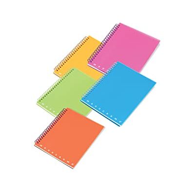 Pigna Förpackning om 5 Maxi Skip Monocrome PPL Fluo, Spiralblock, f.to A4, 5 mm rutor, 5 M Pigna Förpackning om 5 Maxi Skip Monocrome PPL Fluo, Spiralblock, f.to A4, 5 mm rutor, 5 M