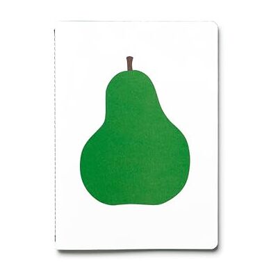 PdiPigna SInger Enzo Mari Anteckningsbok, Päron, papper 80 gr. FSC, grön loggning, 80 sidor, storlek 14,8 x 21 cm, inre 1R, ränder PdiPigna SInger Enzo Mari Anteckningsbok, Päron, papper 80 gr. FSC, grön loggning, 80 sidor, storlek 14,8 x 21 cm, inre 1R, ränder