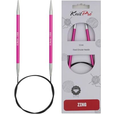 KnitPro Zing Aluminium 150cm US8 Rubin - Stickor KnitPro Zing Aluminium 150cm US8 Rubin - Stickor