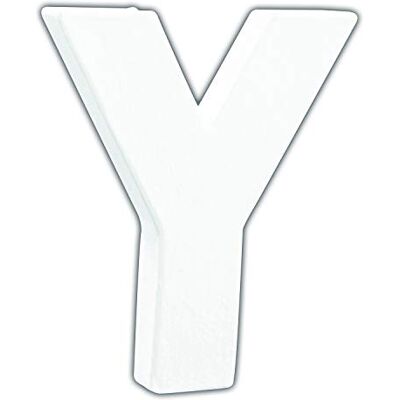 décopatch AC754Cpack Un Lot de 5 supports en papier blanc mâché 1,5x10,5x12 cm, Petite lettre Y décopatch AC754Cpack Un Lot de 5 supports en papier blanc mâché 1,5x10,5x12 cm, Petite lettre Y