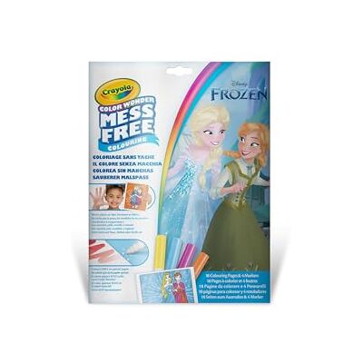 CRAYOLA Color Wonder, Coloring Set cmed 18 färgläggningssidor och 4 fläckfria tuschpennor, motiv Frozen, kreativt pyssel för barn, 3,4,5 år, 75-2664 CRAYOLA Color Wonder, Coloring Set cmed 18 färgläggningssidor och 4 fläckfria tuschpennor, motiv Frozen, kreativt pyssel för barn, 3,4,5 år, 75-2664