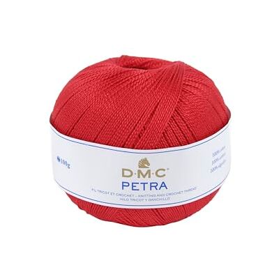 DMC Petra-garn, 100% bomull, röd (5321), storlek 5 DMC Petra-garn, 100% bomull, röd (5321), storlek 5