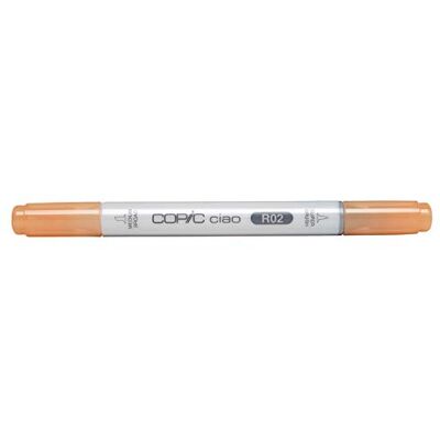 Copic Ciao märkpenna typ R – 02, Rose Salmon, mångsidig layoutmärkpenna med en medelbred och en penselspets Copic Ciao märkpenna typ R – 02, Rose Salmon, mångsidig layoutmärkpenna med en medelbred och en penselspets