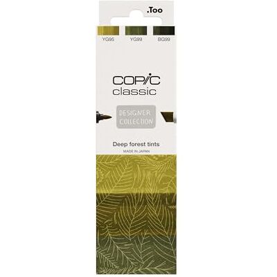 Copic Classic Deisgner kollektion, set med 3 färgade markörpennor, djupa skogsnyanser, för konst & hantverk, färgning, grafik, highlighter, design, anime, professionella och nybörjare, konsttillbehör Copic Classic Deisgner kollektion, set med 3 färgade markörpennor, djupa skogsnyanser, för konst & hantverk, färgning, grafik, highlighter, design, anime, professionella och nybörjare, konsttillbehör