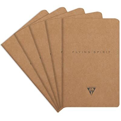 Clairefontaine 103506C – ett paket med 5 Flying Spirit-trådsydda anteckningsböcker 96 elfenbensfärgade sidor 11 x 17 cm 90 g fodrad, brunt kraftkortfodral, passmönster Clairefontaine 103506C – ett paket med 5 Flying Spirit-trådsydda anteckningsböcker 96 elfenbensfärgade sidor 11 x 17 cm 90 g fodrad, brunt kraftkortfodral, passmönster